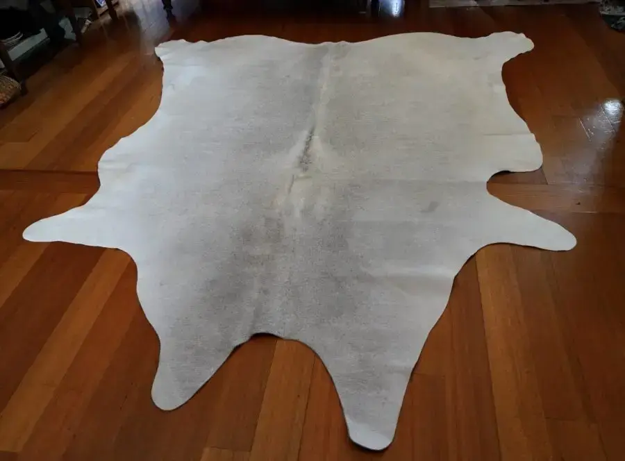 The Softest of Greys - The Softest of Leathers - A Beautiful Cowhide Rug