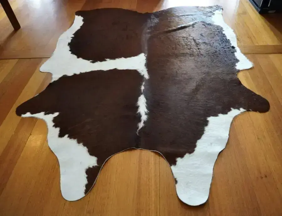 Bold and Beautiful  - A Most Unusual Hereford Cowhide Rug
